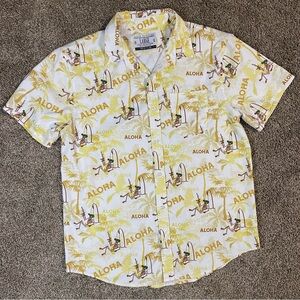 Savage Tacticians Hawaiian Aloha AOP Short Sleeve Button Down Men’s Size Large
